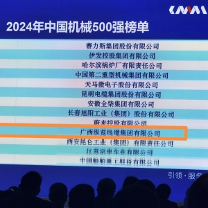 喜訊！縱覽線纜集團連續(xù)多年榮登“中國機械500強企業(yè)”榜單